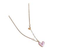 TSMORY Collana con ciondolo a forma di piccolo cuore, con data, in acciaio inox, adatta per festival musicali e sfilate di moda, As shown in the figure, Acciaio inossidabile