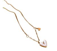 TSMORY Collana con ciondolo a forma di piccolo cuore, con data, in acciaio inox, adatta per festival musicali e sfilate di moda, As shown in the figure, Acciaio inossidabile