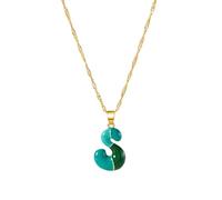 TSMORY Collana in lega con lettera colorata personalizzata, catena regolabile, da indossare tutti i giorni, con ciondolo a forma di lettera per le donne, 55+3CM, Metallo
