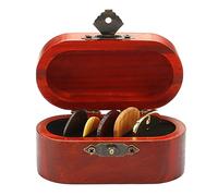 TSMORY Contenitore portatile in legno per plettro per chitarra, con 5 plettri per chitarra, Come mostrato nell'immagine, 8.04*4.06*3.97cm