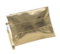 TSMORY Elegante borsetta da donna in pelle sintetica metallizzata, con interno spazioso, Oro, As shown in the figure