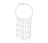 TSMORY Elegante collana con nappe con catena regolabile, design leggero per le donne gioielli alla moda perle finte accenti, As shown in the figure, lega, perle finte