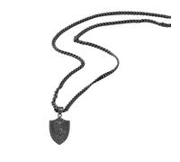 TSMORY Elegante collana da uomo con ciondolo a forma di arcangelo in acciaio inox, con ciondolo a forma di scudo angelico, As shown in the figure, Acciaio al titanio