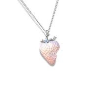 TSMORY Elegante collana/orecchini a forma di fragola in resina, adatti per varie occasioni, per trasmettere dolci sentimenti e collane alla moda con fragole e orecchini, necklace, come descritto, come