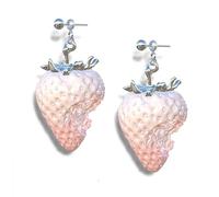 TSMORY Elegante collana/orecchini a forma di fragola in resina, adatti per varie occasioni, per trasmettere dolci sentimenti e collane alla moda con fragole e orecchini, earrings, come descritto, come