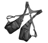 TSMORY Multifunzionale Punk Ascellare Crossbody Bag Cinghia Regolabile PU Pelle Unisex Accessori Viaggio, Nero , Total length 62cm, width 15cm