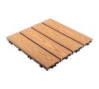 TSMORY Pavimentazione esterna resistente alle intemperie della piattaforma composita di durevolezza Concatena facile per i patii del giardino del balcone del legno realistico Decking dei grani