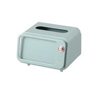 TSMORY Porta fazzoletti erogatore liscio in color crema con design televisivo e supporto per telefono per case moderne, facile da tirare