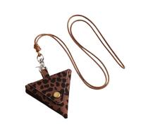 TSMORY Sacchetti vintage in pelle robusta per riporre auricolari e monete, piccoli design lunghi per donne alla moda, Motivo mucca marrone, Handbag: 3.5*5.5cm Triangle bag: 7*8cm