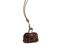 TSMORY Sacchetti vintage in pelle robusta per riporre auricolari e monete, piccoli design lunghi per donne alla moda, Marrone Mucca Pattern Ha, Handbag: 3.5*5.5cm Triangle bag: 7*8cm