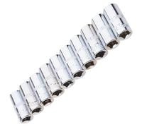 TSMORY Set di chiavi a bussola corte metriche professionali da 1/4", 6 punti, da 4 mm a 14 mm, accessorio per la riparazione