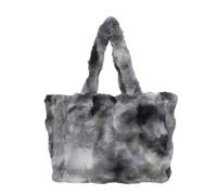 TSMORY Simpatica borsa a tracolla in peluche di grande capacità sotto le ascelle da donna borsa a tracolla per donna autunno inverno borse per lo shopping per le donne, Grigio blu