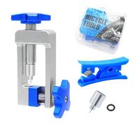 TSMORY Tagliatubi e strumento di inserimento universale per biciclette portatili per la riparazione di bici da strada, include custodia, include tagliatubo, rondella di inserimento per rondella