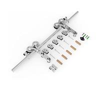 TSMST 4FT-8FT Kit hardware della porta dell'hardware del fienile scorrevole dell'acciaio inossidabile 122cm-240cm Traccia industriale ferroviario T/y l Rullo Liscio, silenzioso(Y Roller,4FT 122cm)