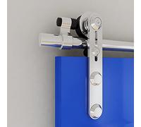 TSMST 5FT-152cm Binario per Porta Scorrevole Kit Acciaio Inossidabile per Portas Scorrevoles Kit Accessori per Porta Singola (I-stile Puleggia Sospesa)