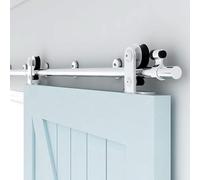 TSMST 5FT/152CM Binario per Porta Scorrevole, Nero e Rustico Kit Accessori acciaio inossidabile