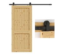 TSMST 8FT/244CM Binario per Porta Scorrevole, Nero e Rustico Kit Accessori