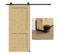 TSMST 9FT/274CM Binario per Porta Scorrevole, Nero e Rustico Kit Accessori con Guida a Pavimento Regolabile