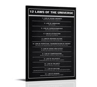 TSNKNP 12 poster decorativi da parete Laws of The Universe, poster da parete su tela, per soggiorno, camera da letto, decorazione moderna per camera familiare, 40 x 60 cm