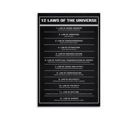 TSNKNP 12 poster decorativi da parete Laws of The Universe, poster decorativo su tela, per soggiorno, camera da letto, decorazione moderna per camera familiare, 60 x 90 cm