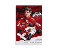 TSNKNP Ayrton Senna Racer Poster decorativo da parete su tela, per soggiorno, camera da letto, decorazione moderna per camera da letto, 60 x 90 cm