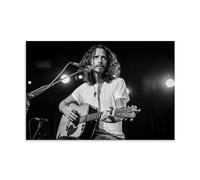 TSNKNP Chris_Cornell Black White Poster decorativo da parete, per soggiorno, camera da letto, decorazione moderna per camera da letto, 60 x 90 cm