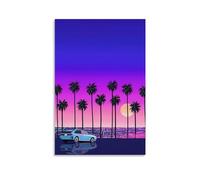 TSNKNP Hiroshi Nagai Blue Car, poster decorativo da parete, per soggiorno, camera da letto, decorazione moderna per camera da letto, 20 x 30 pollici (50 x 75 cm)