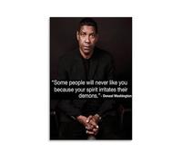 TSNKNP Quotes from Denzel Washington, poster decorativo da parete su tela, per soggiorno, camera da letto, decorazione moderna per camera familiare, 20 x 30 pollici (50 x 75 cm)