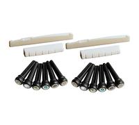TsoLay 2 x 6 corde chitarra acustica ponte e dado e 12 pezzi ebano chitarra ponte pin + nero