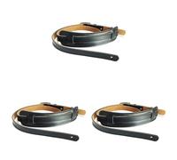 TsoLay 3X Cinghia per Tracolla per Chitarra Elettrica con Fibbia Nel Metallo E Pelle Resistente Cinghie per Chitarra Vintage Regolabili - Colore Nero