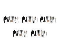 TsoLay 5X 4/4 Ebano Violino Parti Cordiera Pioli Mentoniera Acero Ponte Set