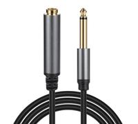 TsoLay Audio Placcato da 6,35 mm A Jack Mono Femmina per Amplificatore, Mixer, Batteria Elettrica, Basso, Chitarra, Connettore da 6,35 mm (5 M)