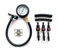 TsoLay Kit di Prova Della Pressione del Carburante Manometro Della Pressione del Carburante Tester Della Pressione Della Pompa di Iniezione del Carburante Kit In Metallo Nero+Gomma per Auto, Moto, Cam