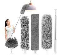TsoLay Kit Duster 5-In-1 con Prolunga, Piumino Estensibile con 100 Pollici per Pulire Pale del Ventilatore A Soffitto B