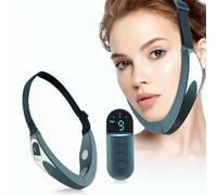 TsoLay Massaggiatore V Face Lift, Cintura Elettrica per Lifting Facciale con Telecomando, 6 modalità E 9 Livelli di Intensità, Temperatura Costante 42°C/Timer 15 Minuti, Regalo per La Famiglia