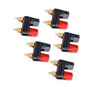 Tsophreniq 5Pcs Spine A Banana Coppia Amplificatore Terminali Blocco Binding Post Banana Altoparlante Spina Terminali Blocco Nero Rosso Connettore Salvaspazio Comando