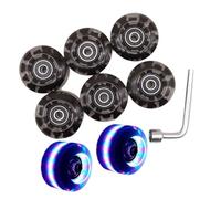 Tsophreniq Accessori per pattini a rotelle a doppia fila di ricambio, skateboard con cuscinetti, set di ruote lampeggianti per skateboard