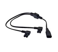 Tsophreniq Cavo adattatore splitter a Y ad angolo retto da IEC320 C8 a 2 IEC320C7 per stampante lampada altoparlante doppia uscita splitter di alimentazione per dispositivi elettronici
