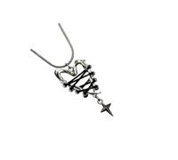 Tsophreniq Collana punk gotica con ciondolo a forma di cuore e stella, con cordoncino nero, simbolo d'amore