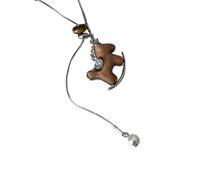 Tsophreniq Everyday Essential - Collana con ciondolo a forma di cavallo, in legno, stile vintage, lunghezza regolabile, comoda da indossare come regalo