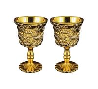 Tsophreniq Set di 2 flute da champagne in metallo a tema per cocktail da dessert ed eleganti bicchieri da pranzo