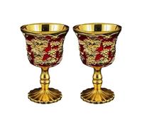 Tsophreniq Set di 2 flute da champagne in metallo a tema per cocktail da dessert ed eleganti bicchieri da pranzo