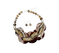 Tsophreniq Set di collana con ciondolo a conchiglia alla moda e orecchini abbinati, accessorio alla moda per donne da giorno a notte, collana e orecchini da spiaggia