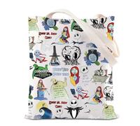 TSOTMO Borsa a tracolla ispirata agli incubi con teschio, Jack e Sally, idea regalo per i fan di Zero Ghost Dog, Tela incubo, medium