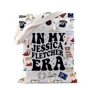 TSOTMO Borsa Tote Bag Merch Regalo Jessica Fletcher Merch, Era Jf, Medium, Poliestere Impermeabile, Doppie Cuciture, Robuste Tracolle, Morbide E Resistenti, Ideale Per Donna, Unisex Adulti, 38x33 Cm