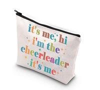 TSOTMO Cheerleader - Borsa per trucco con cerniera e scritta "It's Me, Hi I'm The Cheerleader It's Me, regalo per compagni di squadra, Beige, Cheerleader