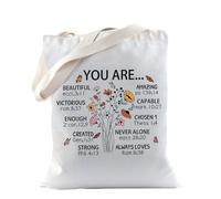 TSOTMO Christian Merch Borsa da regalo Religione Bibbia Versi Tote Bag per fede cristiana Borsa Religiosa Regali Battitismo Regalo, Tu sei, medium