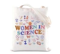 TSOTMO Donne In Scienza Tote Bag Femminismo Regalo Laboratorio Settimana Regalo STEM Educazione Regalo Donne Scienziato Shopping Bag, Nella scienza, medium
