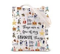 TSOTMO Hamilton Broadway Musical Inspired Gift Rise Up Theatre Tote Bag Schuyler Work Merch Talk Less Smile More Musical Gift, Prosciutto, medium