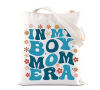 TSOTMO In My Boy Mom Era Tote Bag Boy Mom Club Gender Reveal Borsa della spesa riutilizzabile Regalo per la festa della mamma Regalo per la mamma in attesa di mamma, Ragazzo Mamma, medium